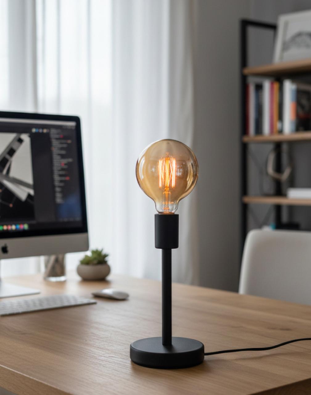 Lámpara Trazo negra Bombillo