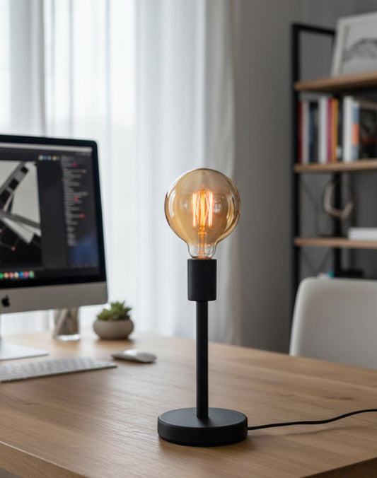 Lámpara Trazo negra Bombillo