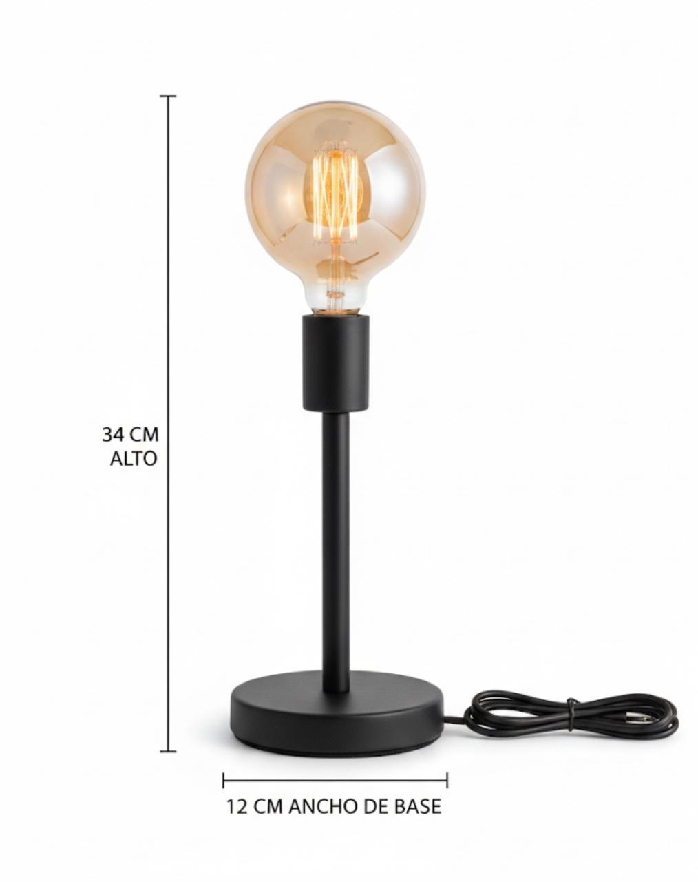 Lámpara Trazo negra Bombillo