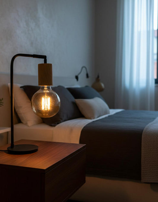 Lámpara Quebec vaso madera bombillo