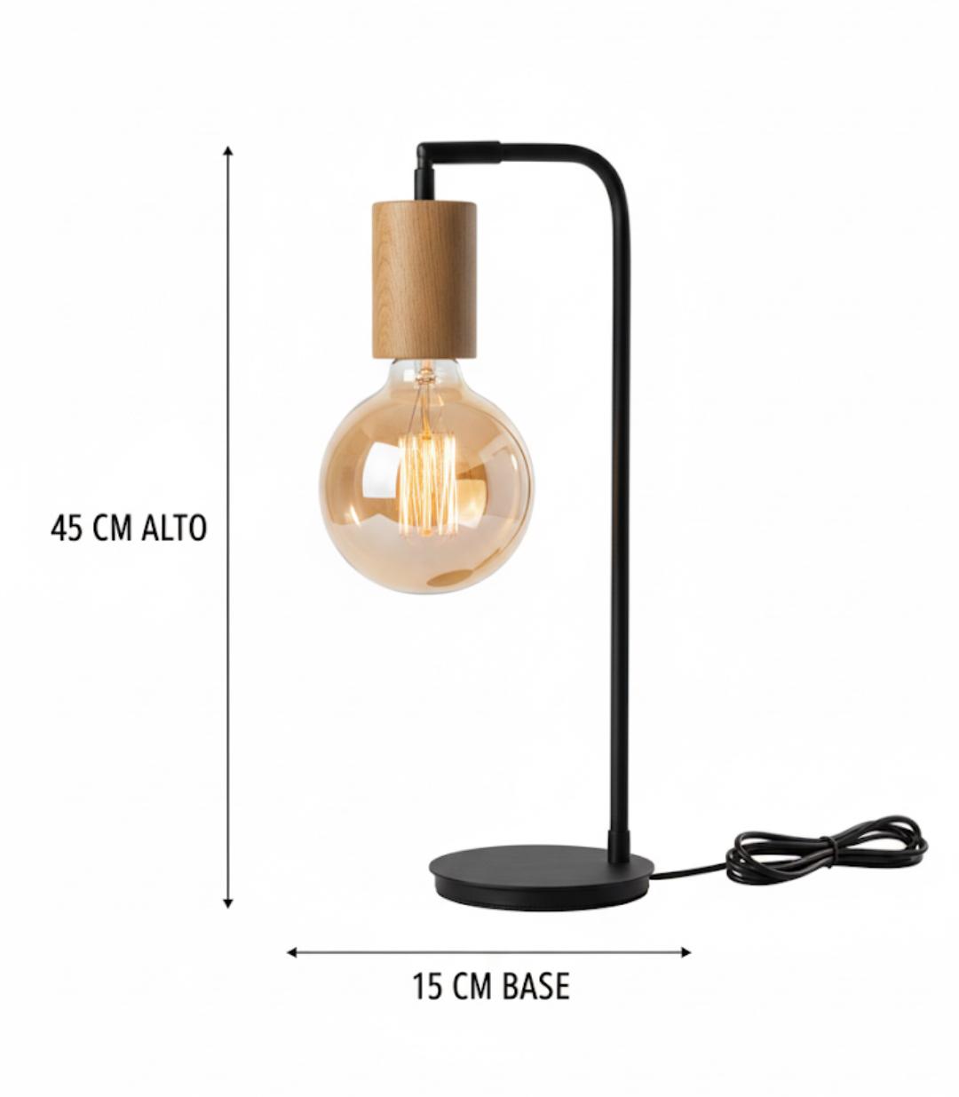 Lámpara Quebec vaso madera bombillo