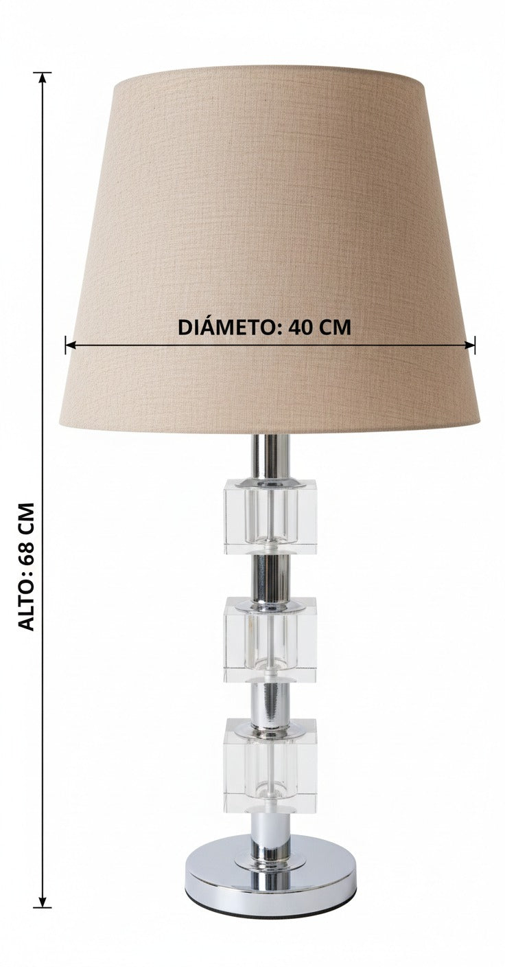 Lámpara 3 Cubos de Cristal