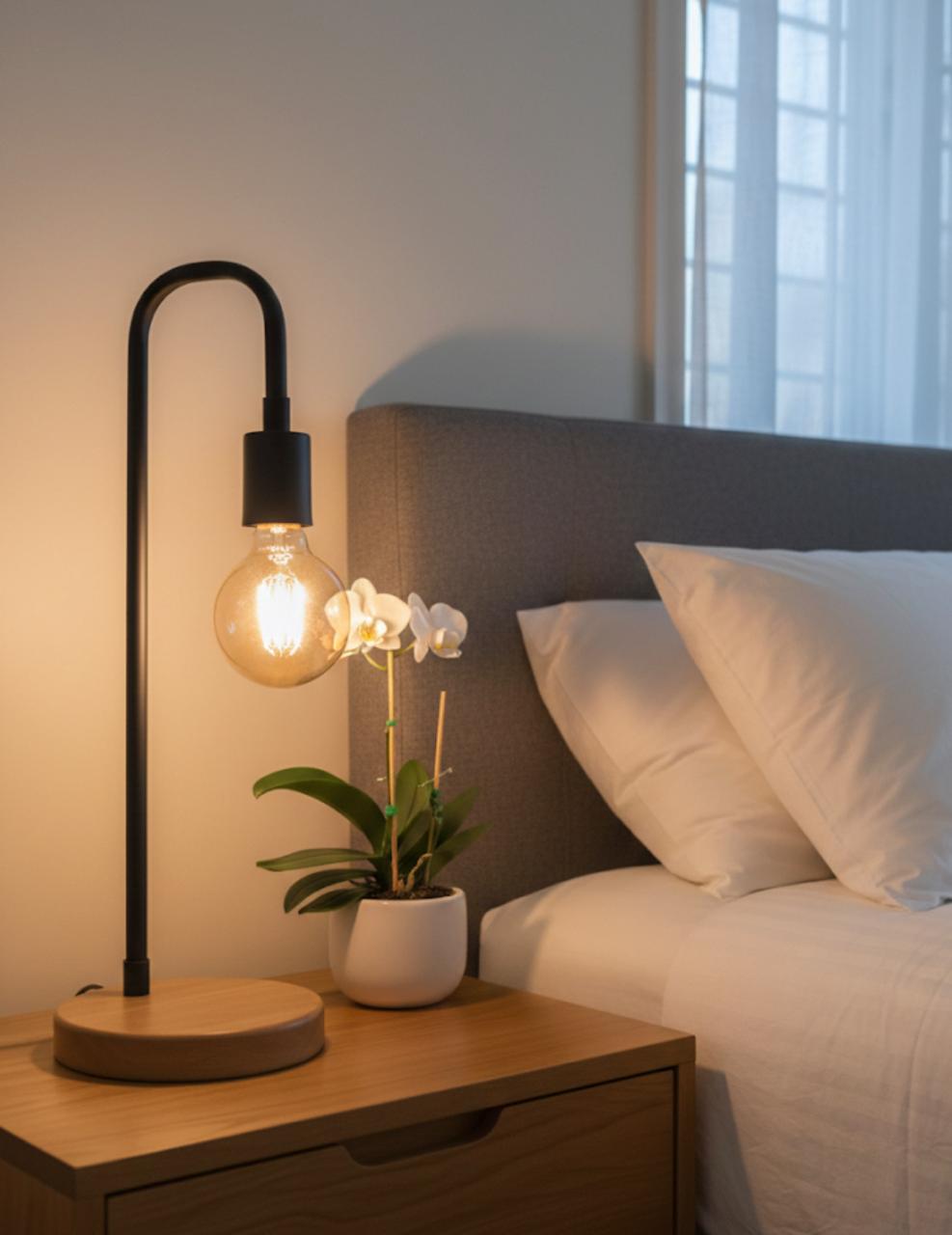 Lámpara Lino base madera