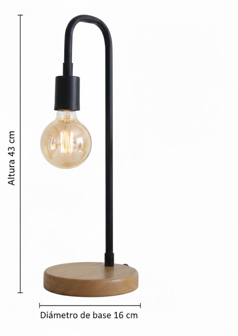 Lámpara Lino base madera